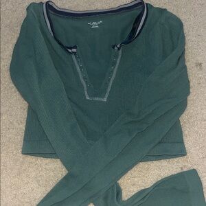 Urban Outfitters Forest Green Ribbed Top